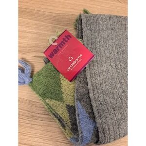 Liz Claiborne Accessories Argyle Scarf Gray Green Blue Tassels Cozy Warmth